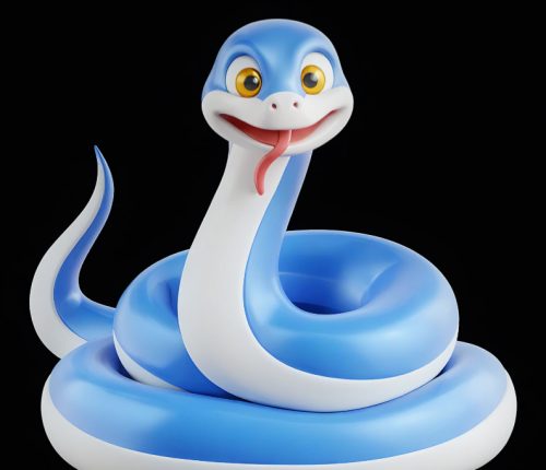 AI를 통해 제작한 푸른 뱀의 해를 기념하는 뱀 캐릭터 제작