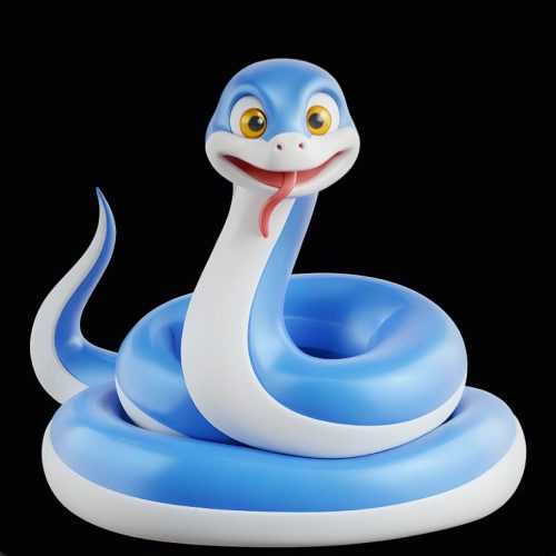 AI를 통해 제작한 푸른 뱀의 해를 기념하는 뱀 캐릭터 제작