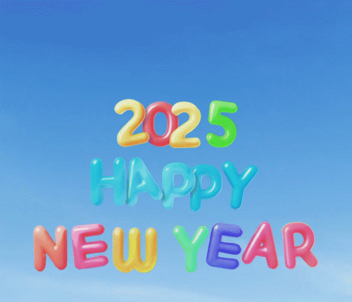 AI를 통해 만든 "2025 HAPPY NEW YEAR" 풍선 타이포그래피