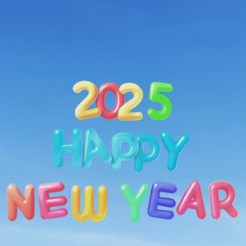AI를 통해 만든 "2025 HAPPY NEW YEAR" 풍선 타이포그래피